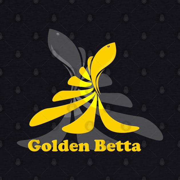 Golden Betta Fish Illustration by radeckari25